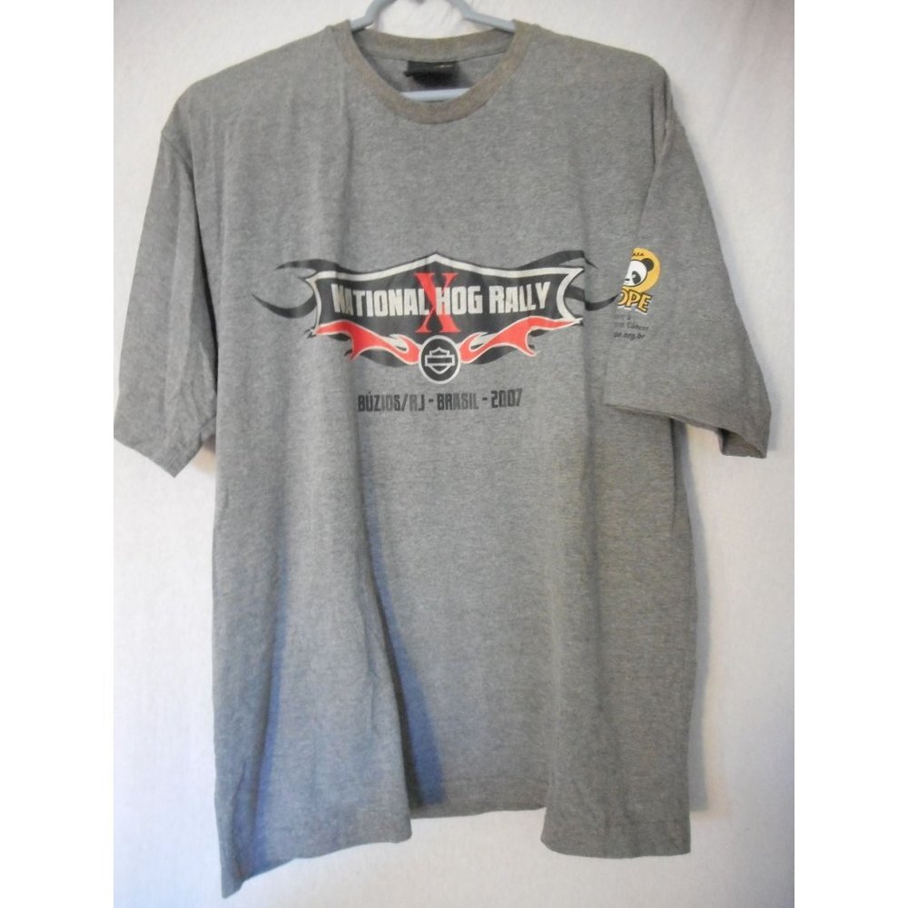 2007 Harley Davidson HOG Brazil Graphic Tee T-Shirt Double side Biker Motorcycle